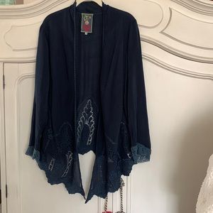 Johnny Was Navy Kimono